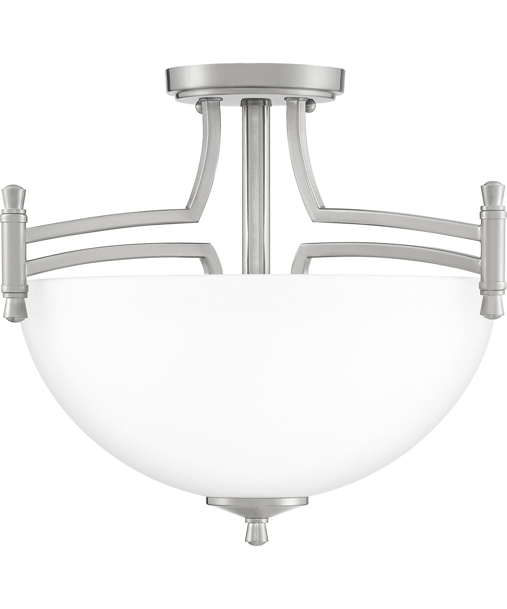 Billingsley Medium 2-light Semi Flush Mount Brushed Nickel