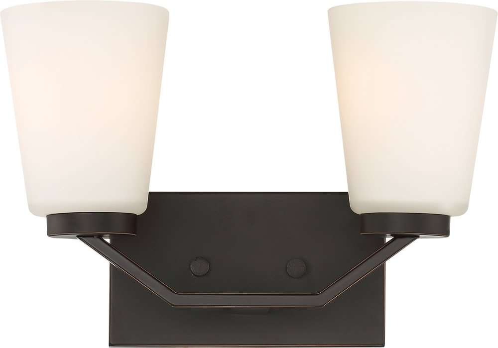 14"W Nome 2-Light Vanity & Wall Mahogany Bronze
