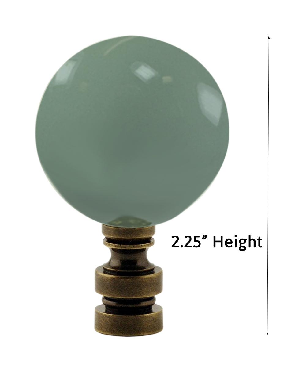 Ceramic 40mm Sage Green Ball Antique Base Lamp Finial 2.25"h