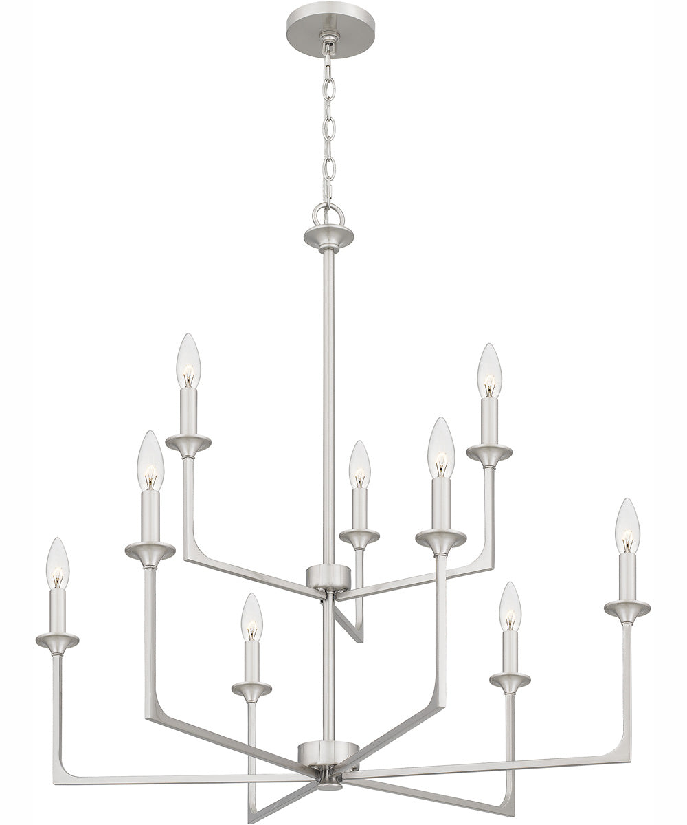 Prescott 9-light Chandelier Brushed Nickel