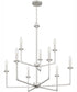 Prescott 9-light Chandelier Brushed Nickel