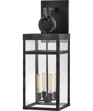 Porter 4-Light Double Extra Large Outdoor Wall Mount Lantern in Aged Zinc