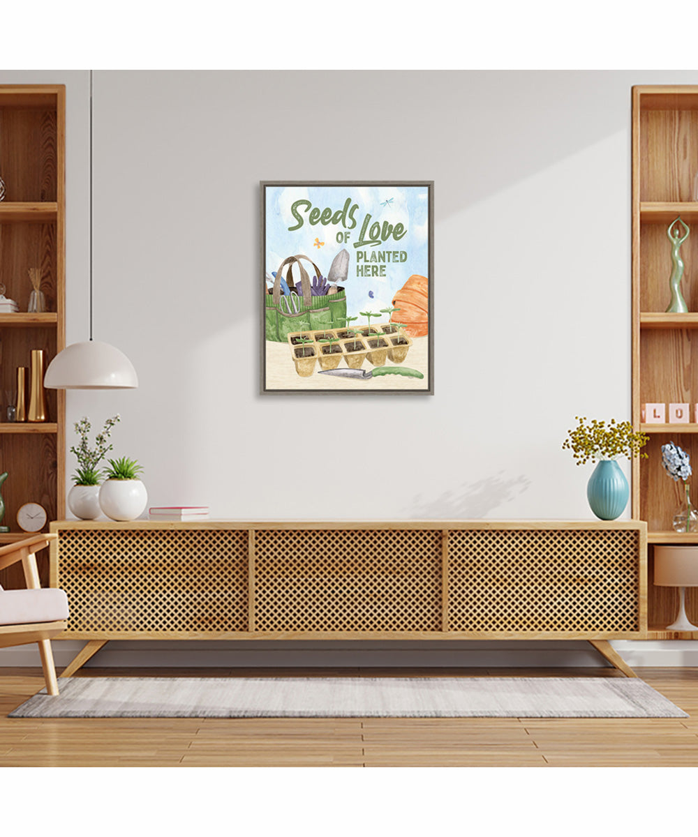 Framed Spring In My Garden XXIII by Tara Reed Canvas Wall Art Print (23  W x 28  H), Sylvie Greywash Frame