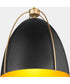 3-light Pendant Matte Black w/ Aged Brass