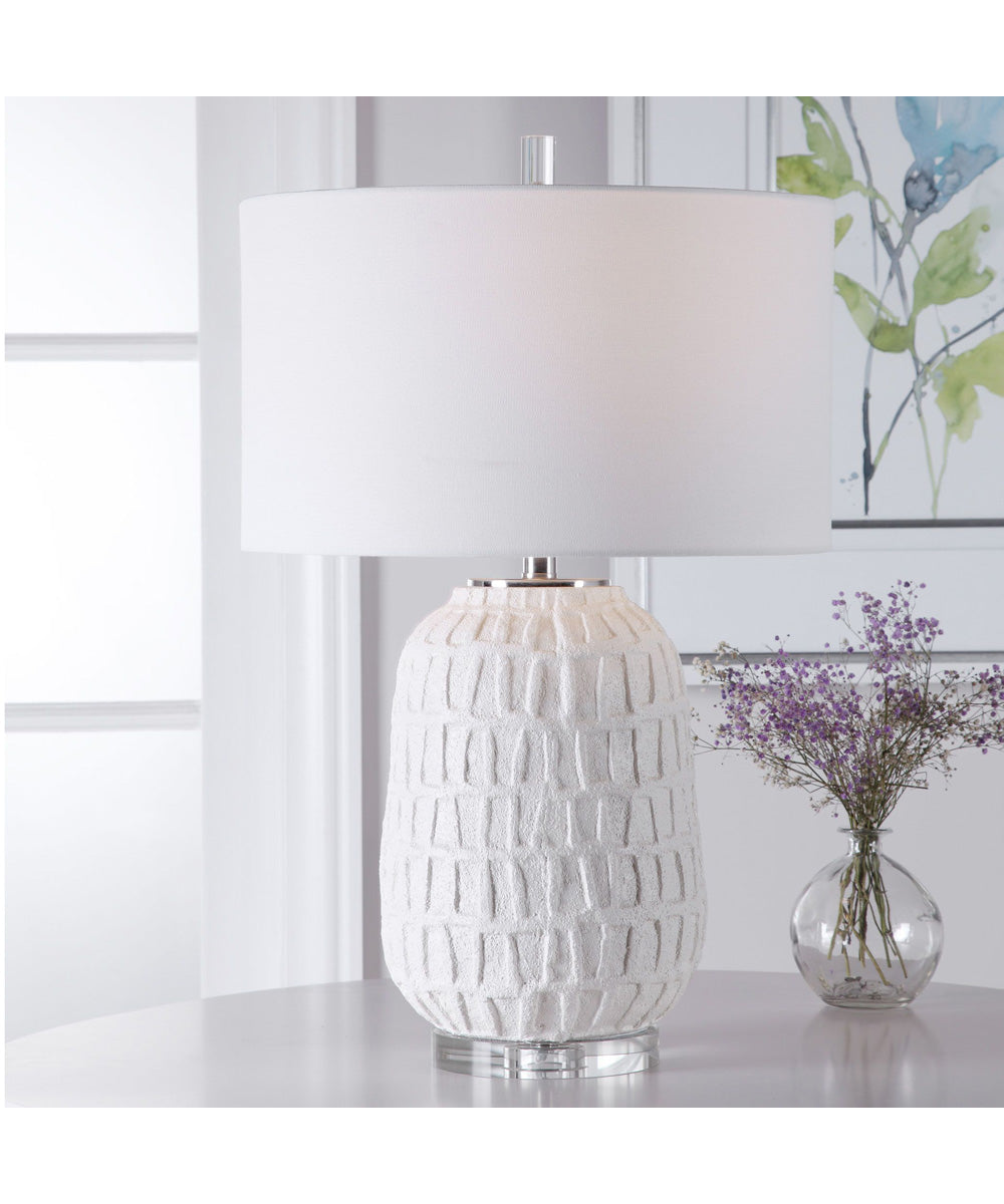 Caelina Textured White Table Lamp