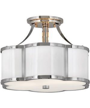 Chance 2-Light Small Semi-flush Mount in Polished Nickel