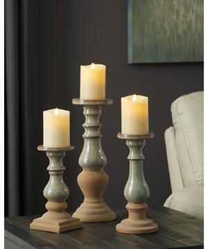 Emele Candle Holder Set of 3 Taupe