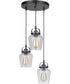 Trystan 3-Light Circular Pendant Flat Black