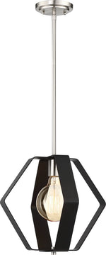 10"W Zen 1-Light Pendant Matte Black / Brushed Nickel
