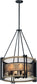 24"W Boundry 6-Light Chandelier Black / Barn Wood / Antique Brass