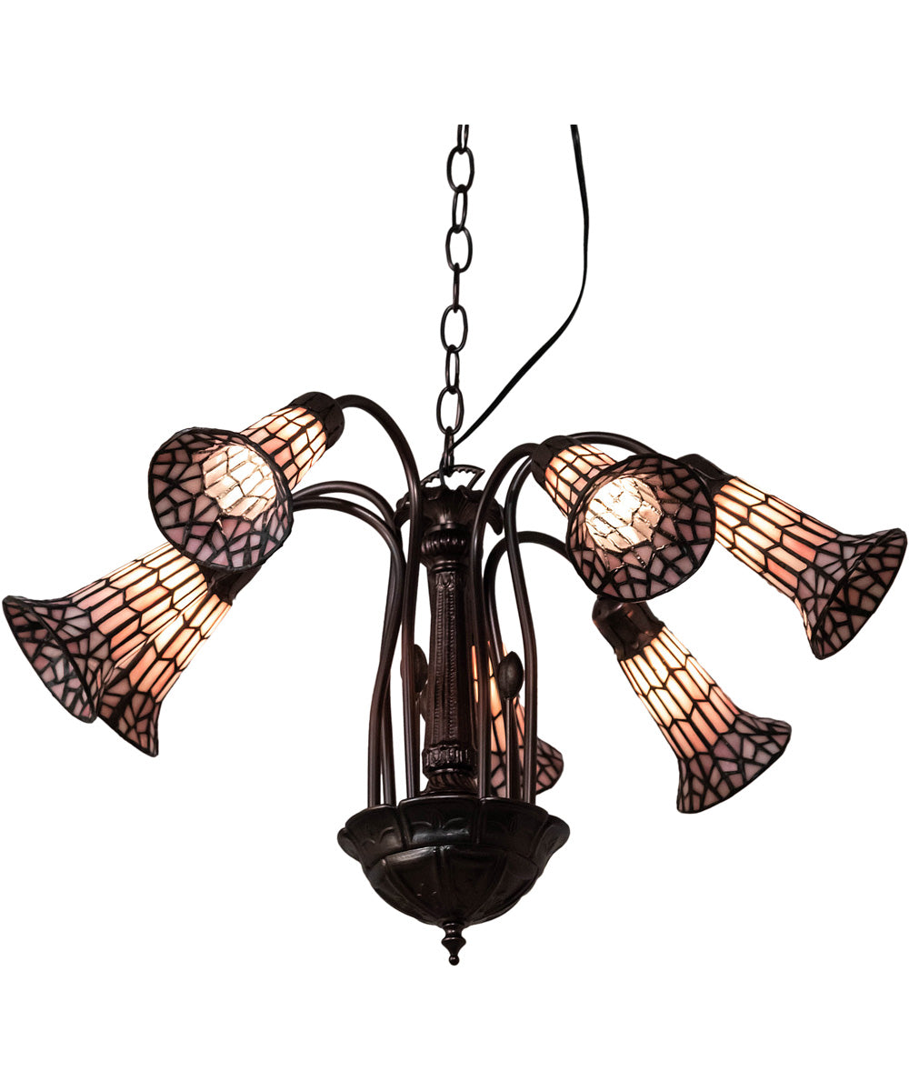 26" Wide Tiffany Pond Lily 7 Light Chandelier
