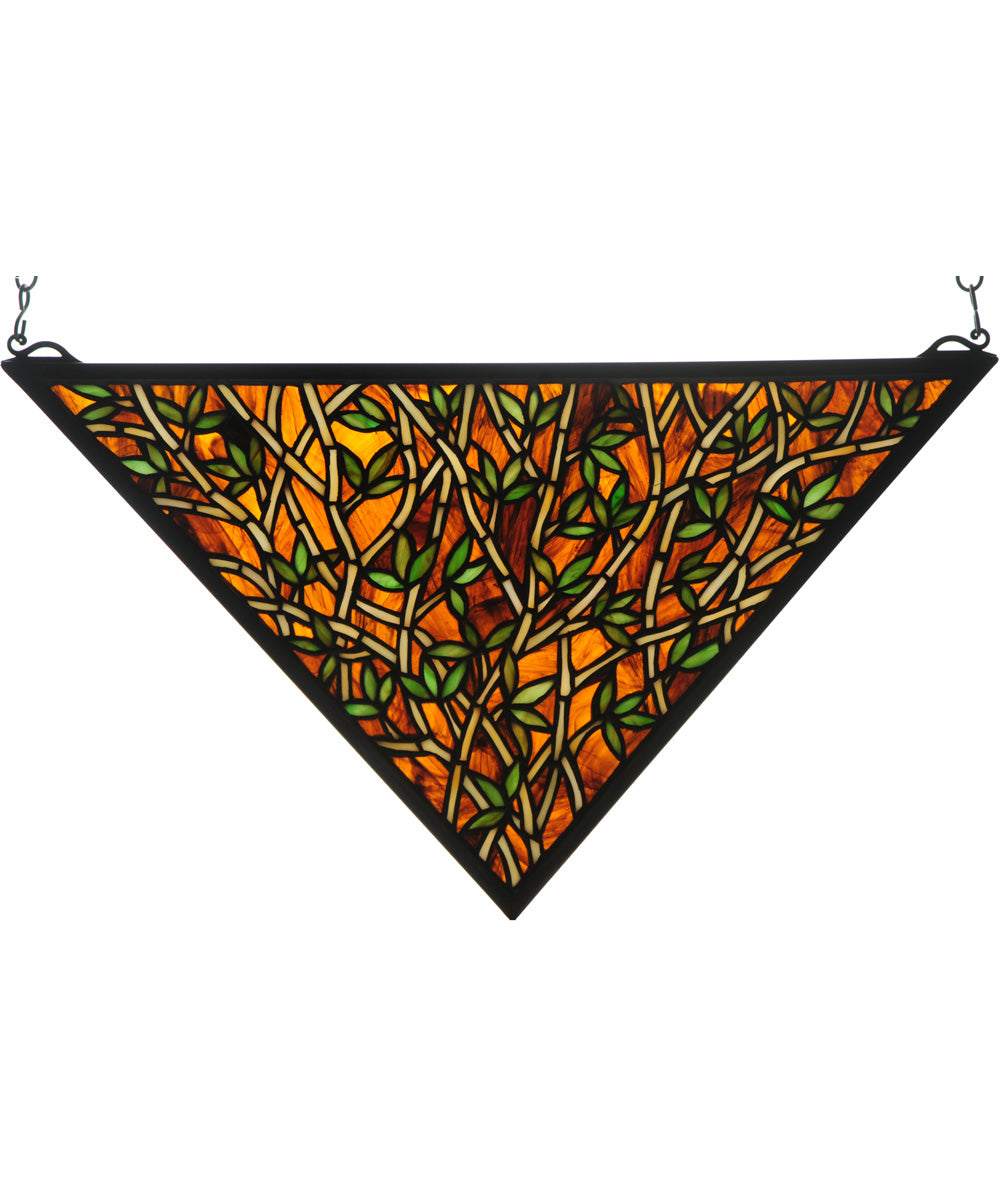 12"H x 22"W Bamboo Glass Window Amber Beige