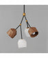 Akimbo 4-Light Pendant W LED Bulbs Dark Bronze/Antique Brass