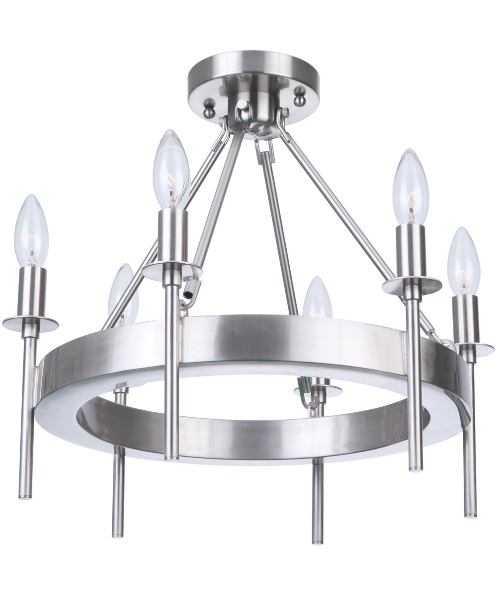 Larrson 6-Light Semi Flush Brushed Polished Nickel