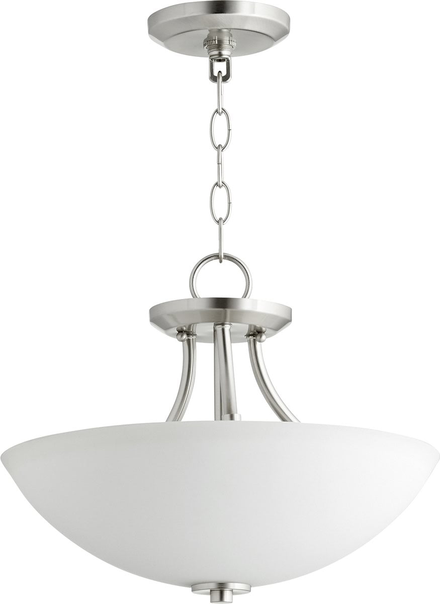 15"W Barkley 3-light Dual Mount Light Fixture Satin Nickel