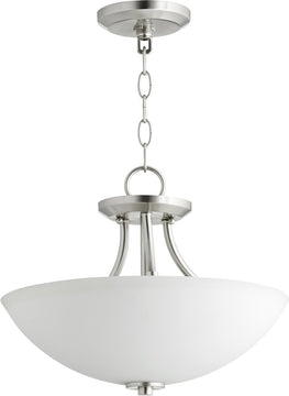 15"W Barkley 3-light Dual Mount Light Fixture Satin Nickel