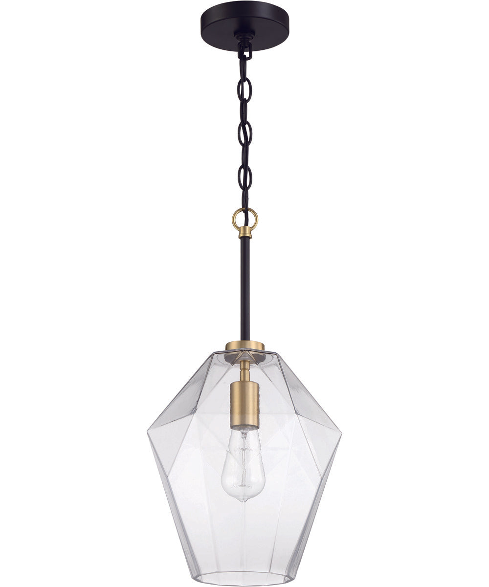 Avante Grand 1-Light Pendant Flat Black/Satin Brass