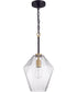 Avante Grand 1-Light Pendant Flat Black/Satin Brass