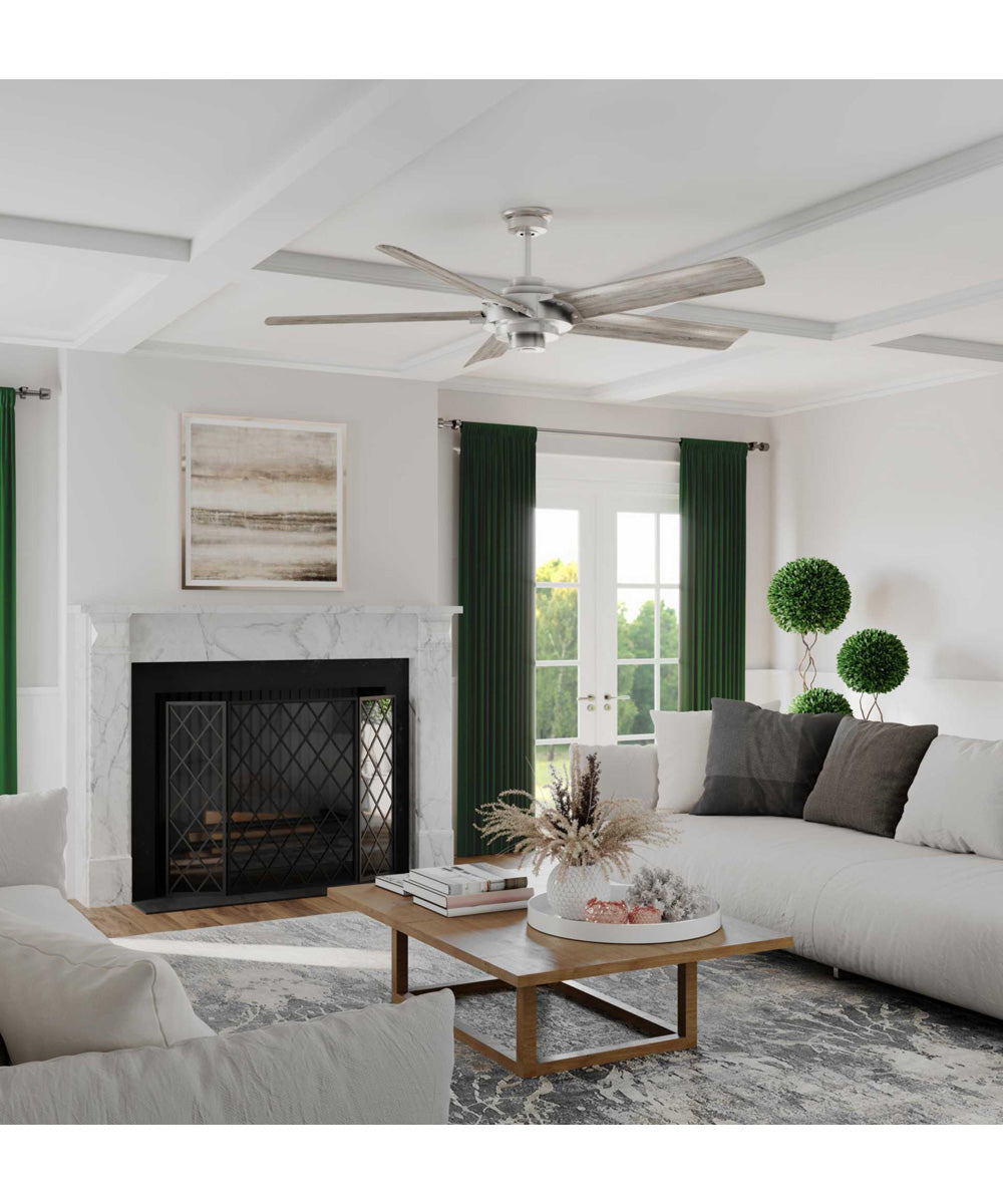 Ellwood 68" Carved Wood Blade Brushed Nickel