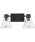 Beldar 2-light Bath Vanity Light Matte Black w/ Clear Glass