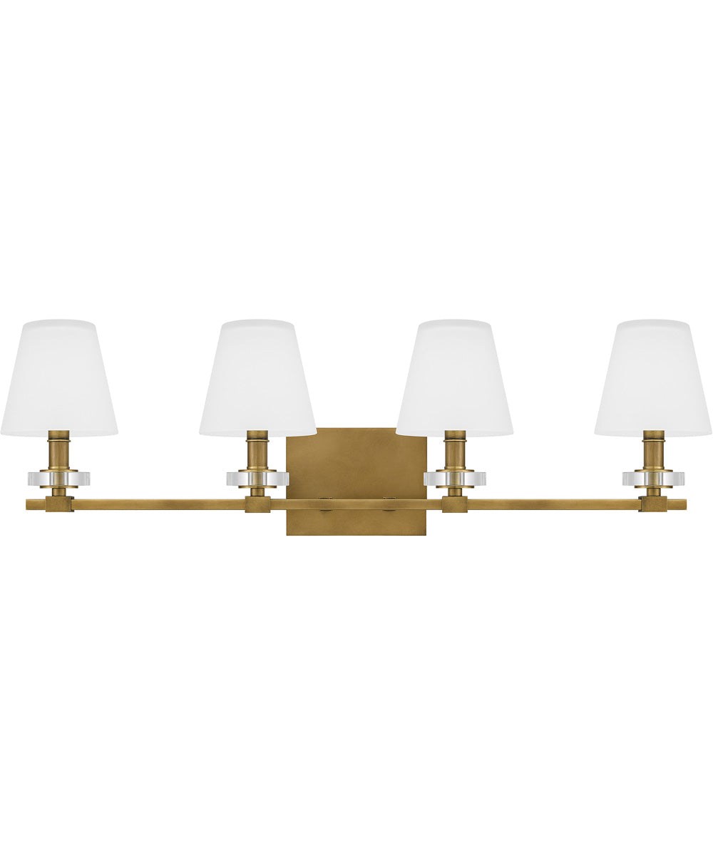 Kelsey Glen Extra Large 4-light Bath Light Weathered Brass