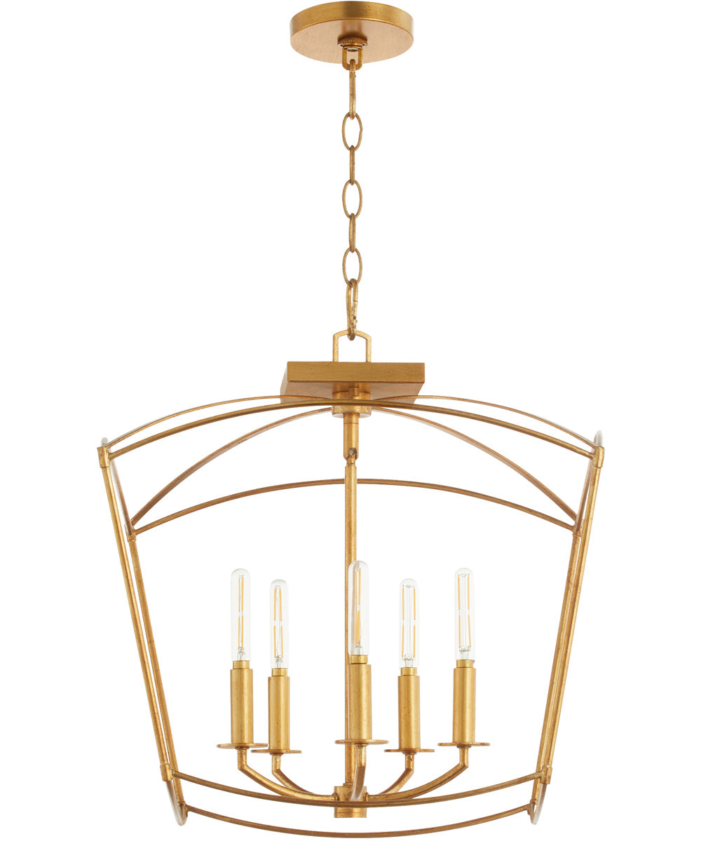 Mantle 5-light Dual Mount Light Fixture Gold Leaf