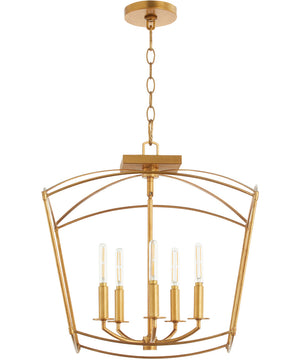 Mantle 5-light Dual Mount Light Fixture Gold Leaf