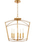 Mantle 5-light Dual Mount Light Fixture Gold Leaf