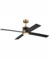 56" Gregory 1-Light Ceiling Fan Satin Brass / Flat Black
