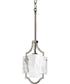 Caress 1-Light Clear Water Glass Luxe Mini-Pendant Light Polished Nickel