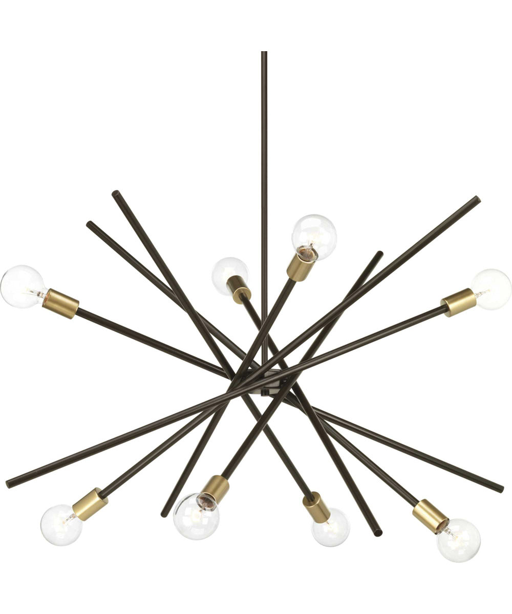 Astra 8-Light Mid-Century Modern Chandelier Light Antique Bronze