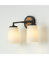 Jonah 2-Light Vanity Light Wood and Matte Black