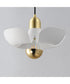 Poppy 12 inch Pendant White/Satin Brass