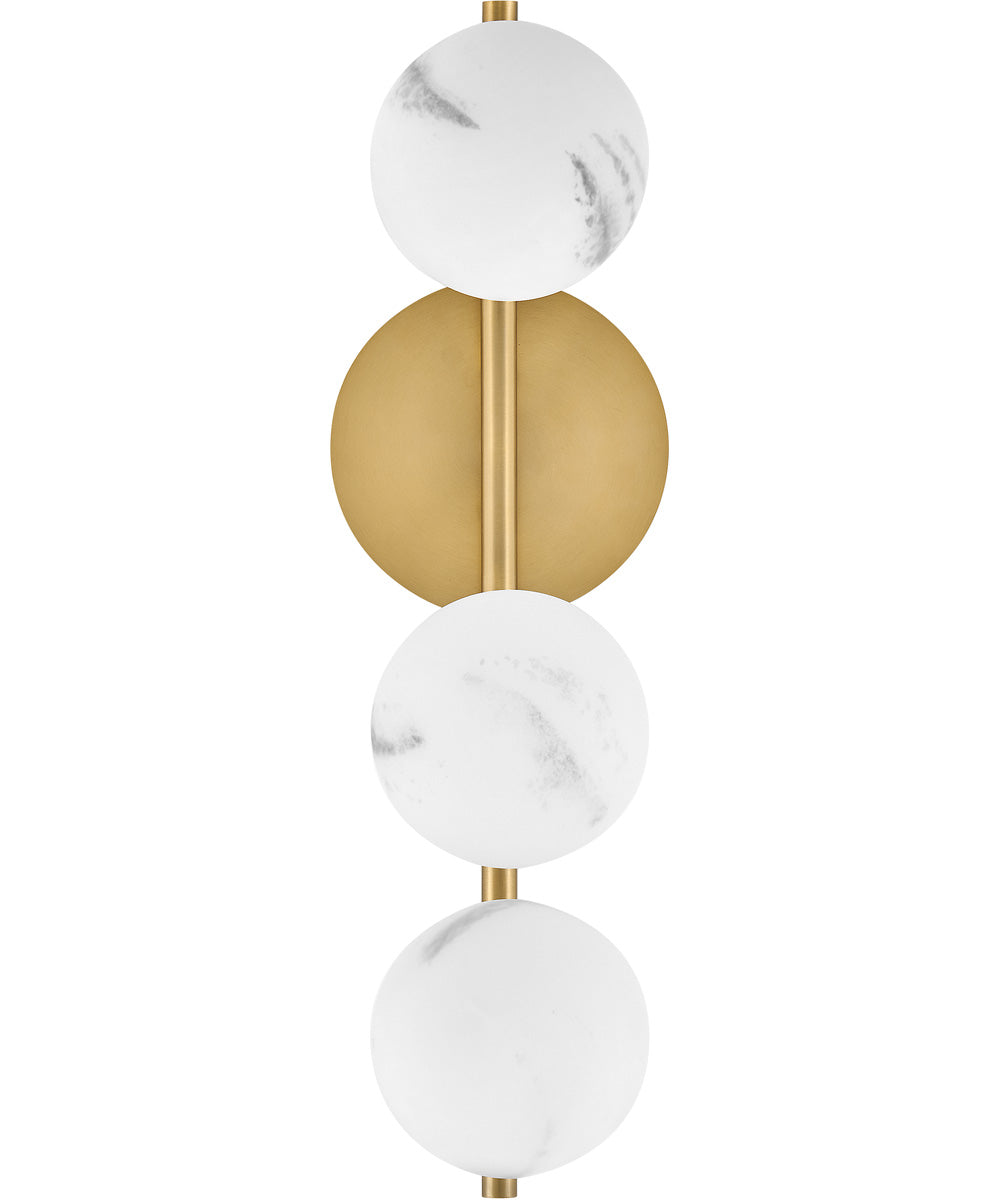 Selene 3-Light Large Three Light Sconce in Lacquered Brass