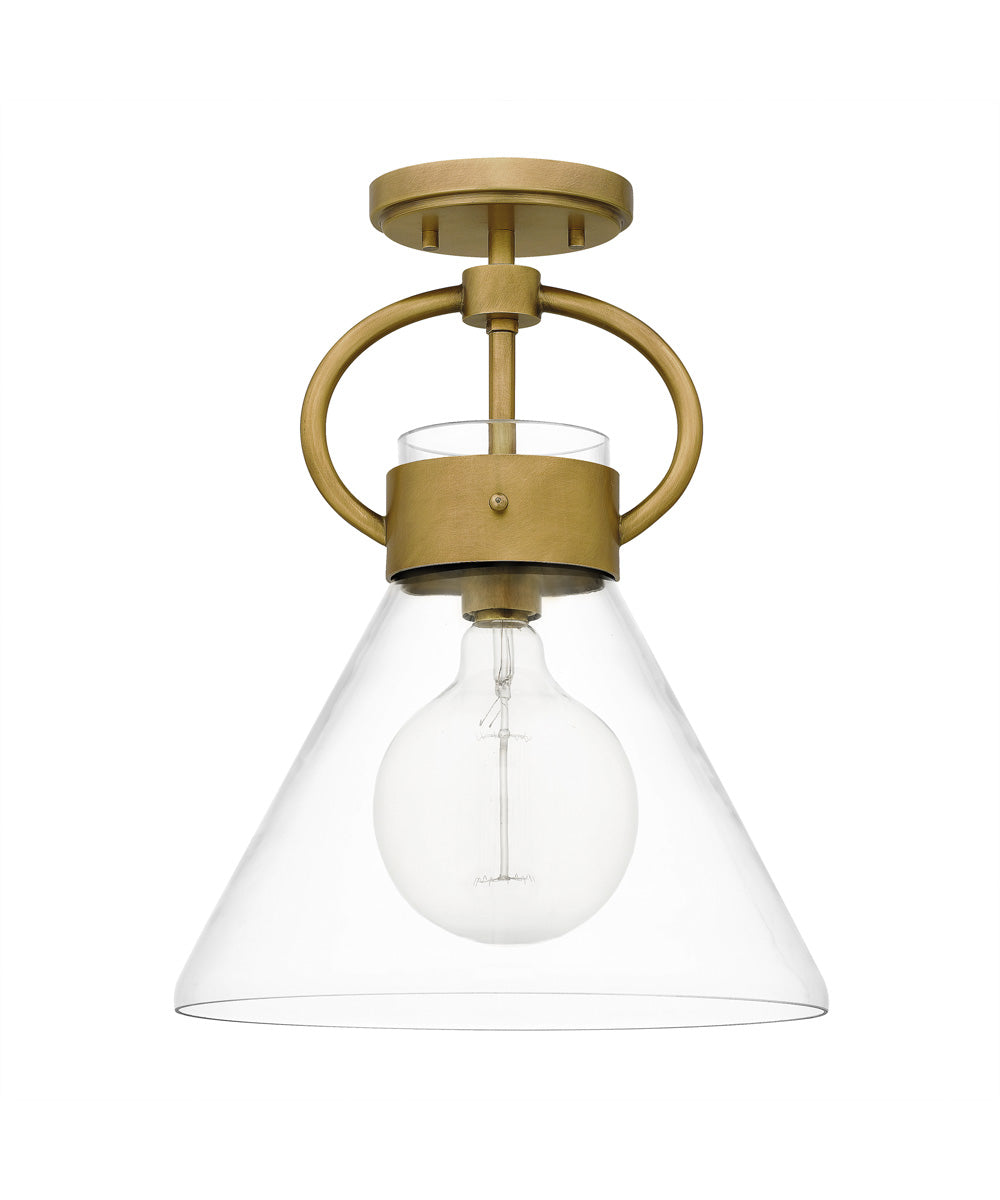 Webster 1-light Semi Flush Mount Weathered Brass