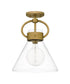 Webster 1-light Semi Flush Mount Weathered Brass