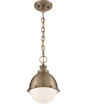 9"W Ronan 1-Light Pendant Burnished Brass