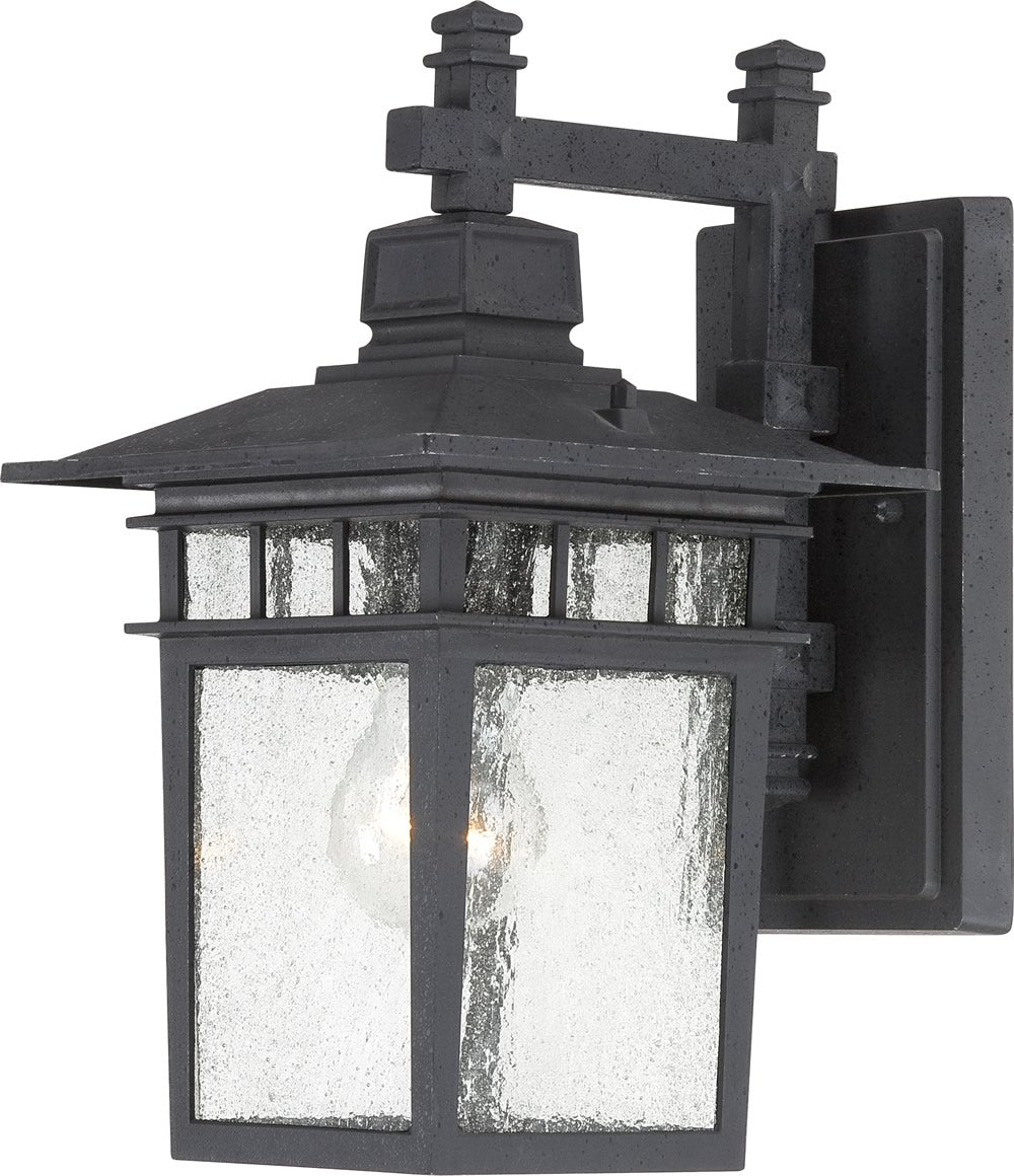 12"H Cove Neck 1-Light Outdoor Textured Black
