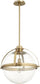 20"W 1-light Pendant Aged Brass