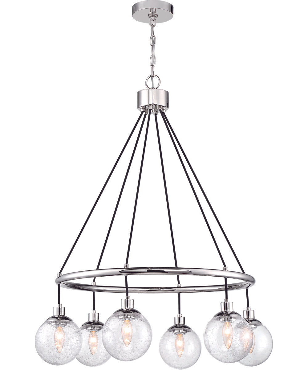 Que 6-Light Chandelier Chrome