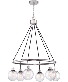 Que 6-Light Chandelier Chrome
