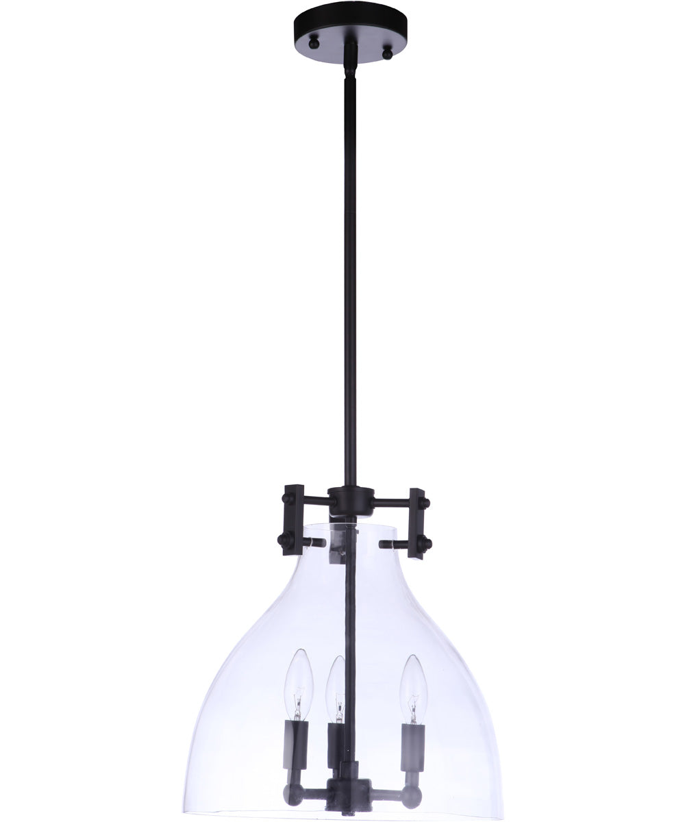 Chardonnay 3-Light Pendant Flat Black
