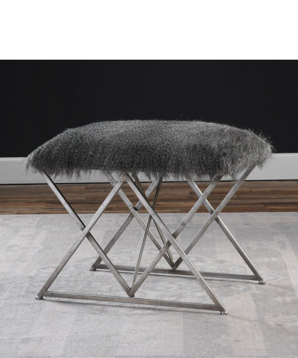 20"H Astairess Fur Small Bench