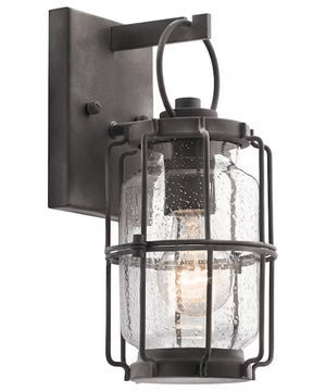 Montview 12"H 1-Light Outdoor Wall Light Lantern by Kichler Weathered Zinc Finish