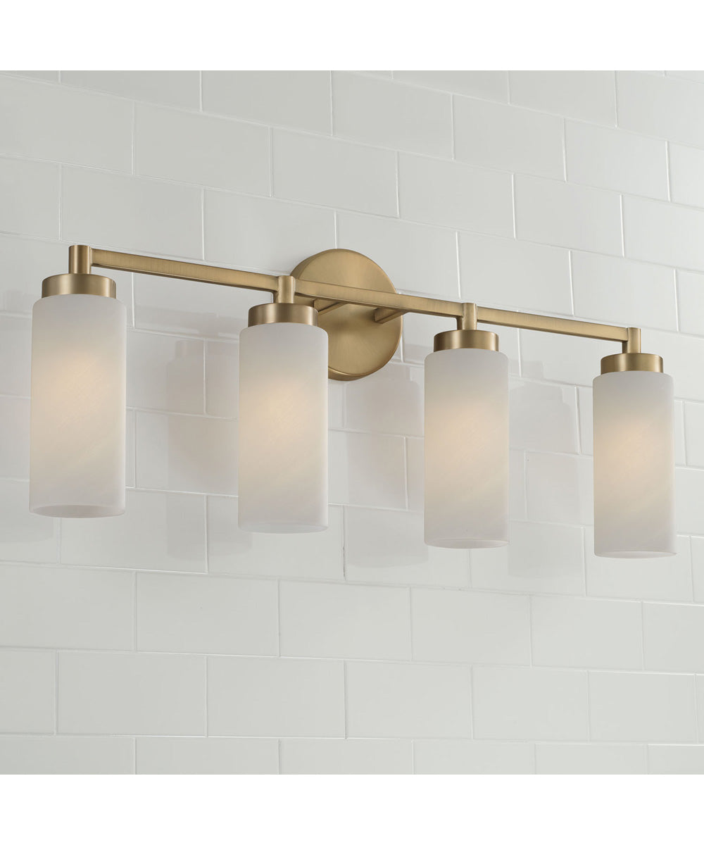 Alyssa 4-Light Vanity Aged Brass