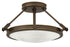 17"W Collier 3-Light Semi-flush Mount in Light Oiled Bronze
