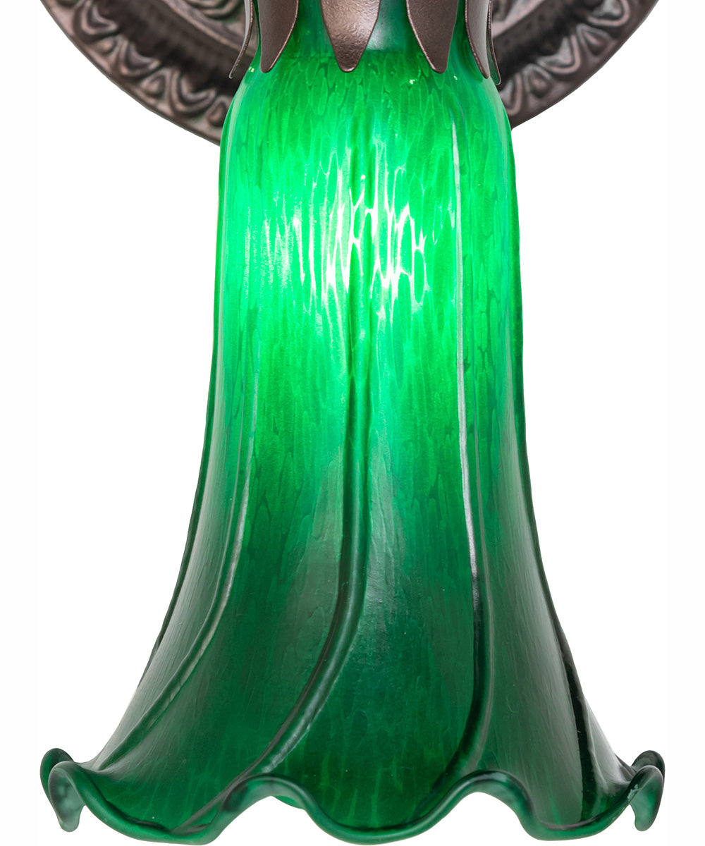 5.5" Wide Green Tiffany Pond Lily Wall Sconce