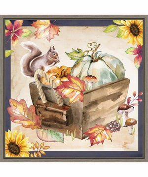 Framed Fall Foliage by Art Nd Canvas Wall Art Print (22  W x 22  H), Sylvie Greywash Frame