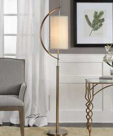66"H Balaour Antique Brass Floor Lamp