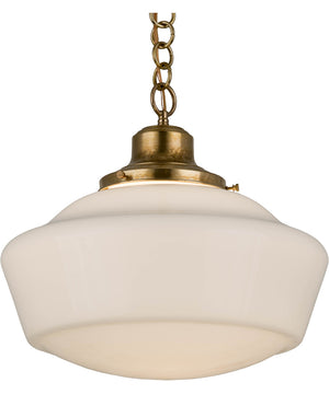 16" Revival Schoolhouse W/Traditional Globe Pendant